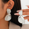 Light Luxury Geometric Alloy Earrings With Electroplating For Women