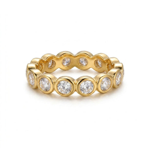 Light Luxury Geometric Bubble Diamond Zircon Ring For Women With Electroplating Design