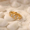 Light Luxury Geometric Bubble Diamond Zircon Ring For Women With Electroplating Design