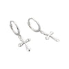 Light Luxury Geometric Cross Earrings For Women In Electroplated 925 Sterling Silver With Gold Tone Finish