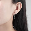 Light Luxury Geometric Cross Earrings For Women In Electroplated 925 Sterling Silver With Gold Tone Finish