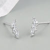 Light Luxury Geometric Horse Eye Zircon Inlay Earrings In S925 Sterling Silver With Electroplated Metal Style