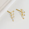 Light Luxury Geometric Horse Eye Zircon Inlay Earrings In S925 Sterling Silver With Electroplated Metal Style