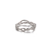 Light Luxury Geometric Irregular Lines Hollow Wide Ring Inlaid With Gold Stainless Steel Ring For Women