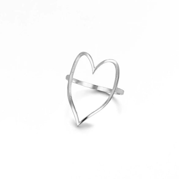 Light Luxury Geometric Irregular Lines Hollow Wide Ring Inlaid With Gold Stainless Steel Ring For Women