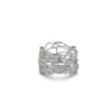 Light Luxury Geometric Irregular Lines Hollow Wide Ring Inlaid With Gold Stainless Steel Ring For Women