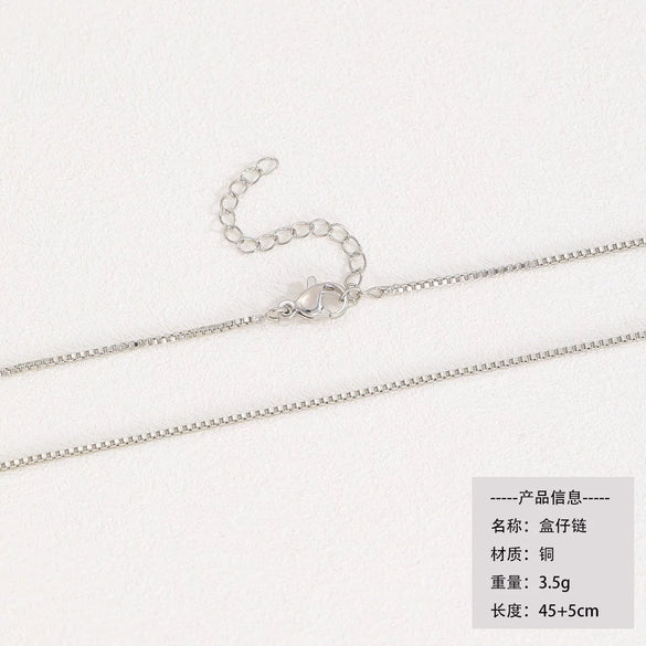 Light Luxury Geometric Large Round Gemstone Copper Inlaid Zircon Necklace