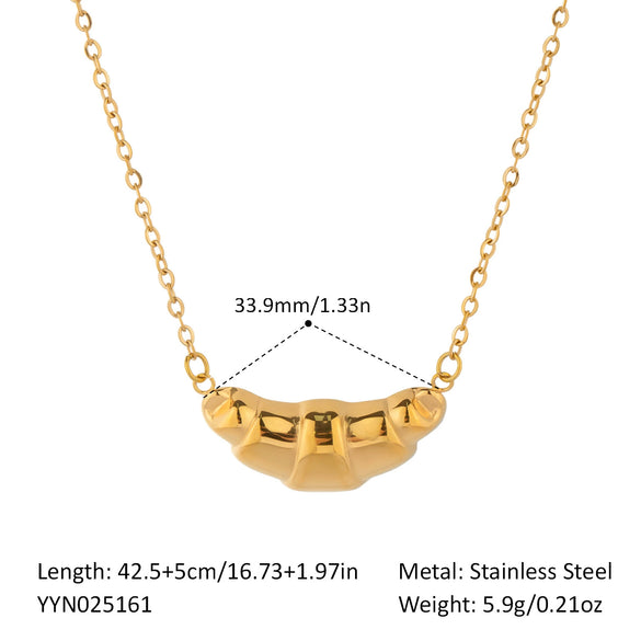 Light Luxury Geometric Pendant Necklace For Girls Stainless Steel And Titanium Steel With Pvd Vacuum Real Gold Electroplating