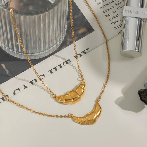 Light Luxury Geometric Pendant Necklace For Girls Stainless Steel And Titanium Steel With Pvd Vacuum Real Gold Electroplating