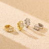 Light Luxury Geometric Rectangular S925 Silver Zircon Earrings For Women With Electroplating