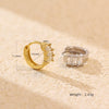 Light Luxury Geometric Rectangular S925 Silver Zircon Earrings For Women With Electroplating