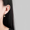 Light Luxury Geometric Round Bead Earrings For Women In 925 Sterling Silver With Electroplated Finish