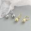 Light Luxury Geometric Round Bead Earrings For Women In 925 Sterling Silver With Electroplated Finish