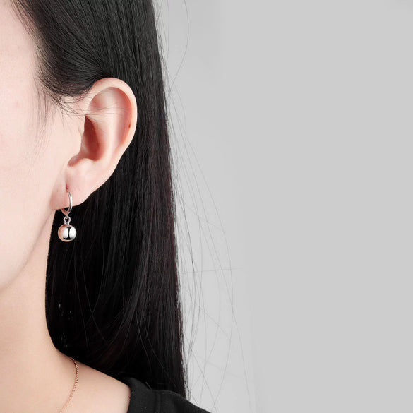 Light Luxury Geometric Round Bead Earrings For Women In 925 Sterling Silver With Electroplated Finish