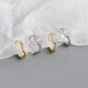 Light Luxury Geometric S925 Silver Diamondembedded Earrings For Women With Electroplating