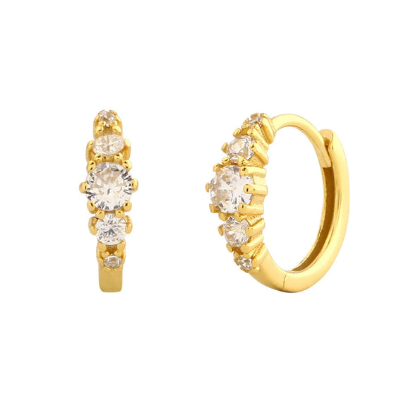 Light Luxury Geometric S925 Silver Electroplated Diamond Zircon Earrings For Women