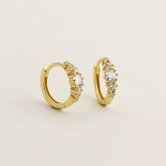 Light Luxury Geometric S925 Silver Electroplated Diamond Zircon Earrings For Women