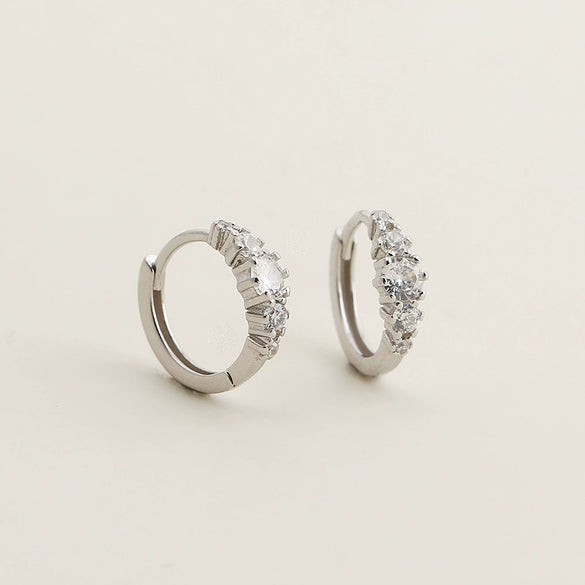 Light Luxury Geometric S925 Silver Electroplated Diamond Zircon Earrings For Women