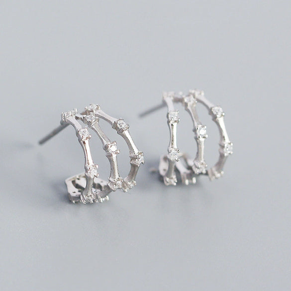 Light Luxury Geometric S925 Silver Electroplated Earrings