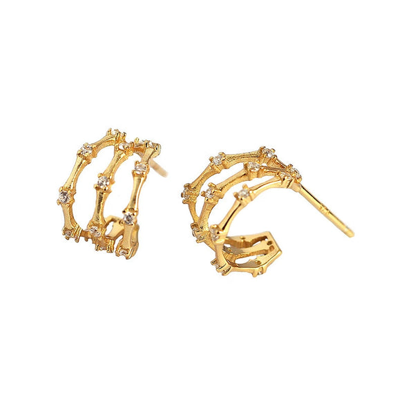 Light Luxury Geometric S925 Silver Electroplated Earrings