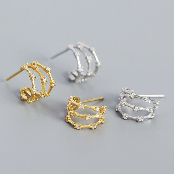 Light Luxury Geometric S925 Silver Electroplated Earrings
