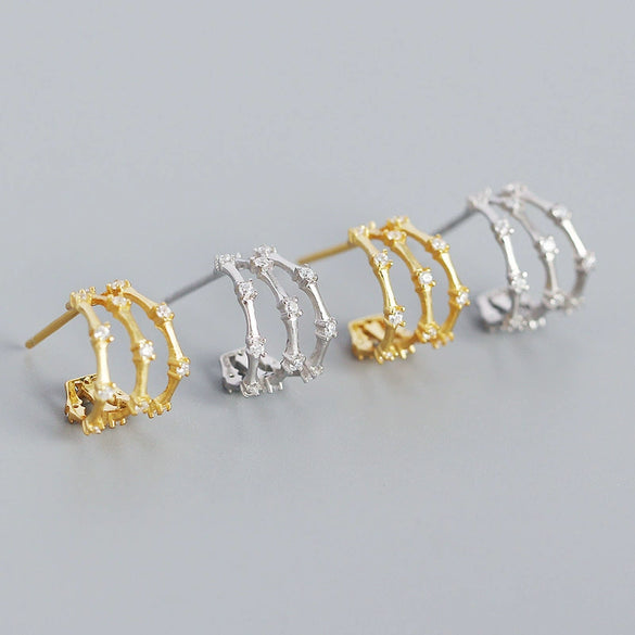 Light Luxury Geometric S925 Silver Electroplated Earrings
