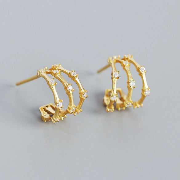 Light Luxury Geometric S925 Silver Electroplated Earrings