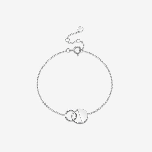 Light Luxury Geometric S925 Sterling Silver Electroplated Ring Link Bracelet For Women