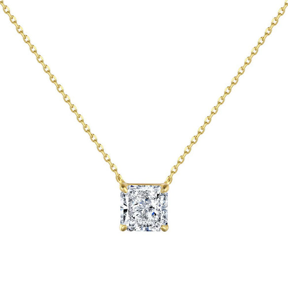 Light Luxury Geometric S925 Sterling Silver Necklace With Ice Flower Cut Zircon Inlaid And Electroplating