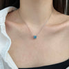 Light Luxury Geometric S925 Sterling Silver Necklace With Ice Flower Cut Zircon Inlaid And Electroplating