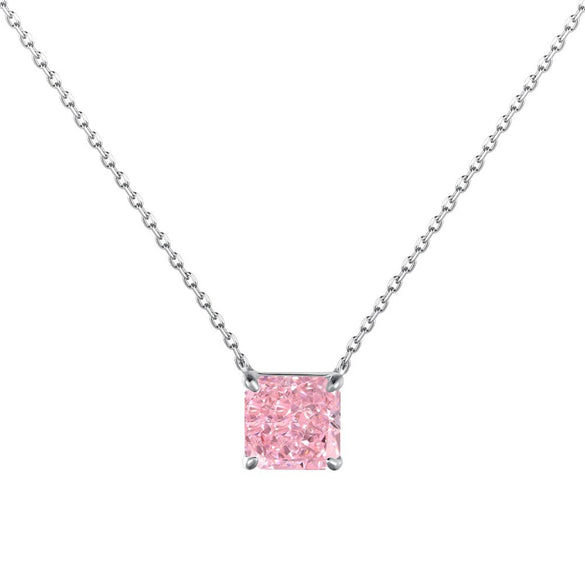 Light Luxury Geometric S925 Sterling Silver Necklace With Ice Flower Cut Zircon Inlaid And Electroplating