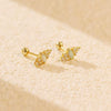 Light Luxury Geometric Screw Ear Nail For Women S925 Silver Electroplated