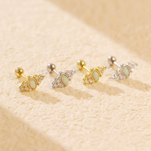 Light Luxury Geometric Screw Ear Nail For Women S925 Silver Electroplated