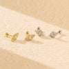 Light Luxury Geometric Screw Ear Nail For Women S925 Silver Electroplated