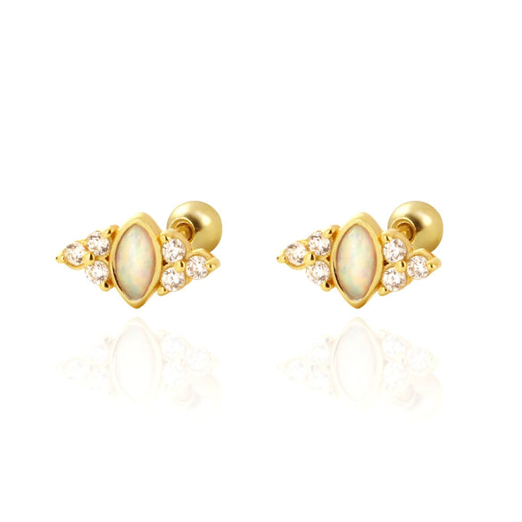 Light Luxury Geometric Screw Ear Nail For Women S925 Silver Electroplated