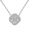 Light Luxury Geometric 925 Silver Necklace With Flower Four Leaf Clover Fritillary Agate Zircon For Women