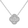 Light Luxury Geometric 925 Silver Necklace With Flower Four Leaf Clover Fritillary Agate Zircon For Women