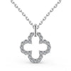 Light Luxury Geometric 925 Silver Necklace With Flower Four Leaf Clover Fritillary Agate Zircon For Women