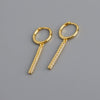 Light Luxury Geometric Square Drop Earrings For Women With Diamond Accents In S925 Sterling Silver