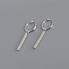 Light Luxury Geometric Square Drop Earrings For Women With Diamond Accents In S925 Sterling Silver
