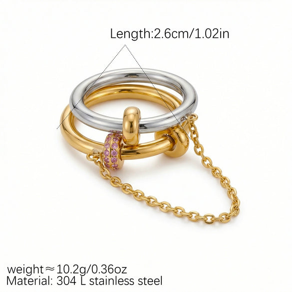 Light Luxury Geometric Stackable Open Electroplated Ring Unisex Accessory