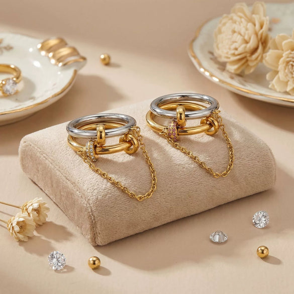 Light Luxury Geometric Stackable Open Electroplated Ring Unisex Accessory