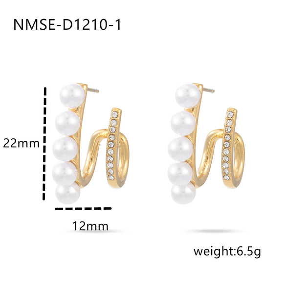 Light Luxury Geometric Stainless Steel Electroplated Earrings For Women