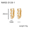 Light Luxury Geometric Stainless Steel Electroplated Earrings For Women