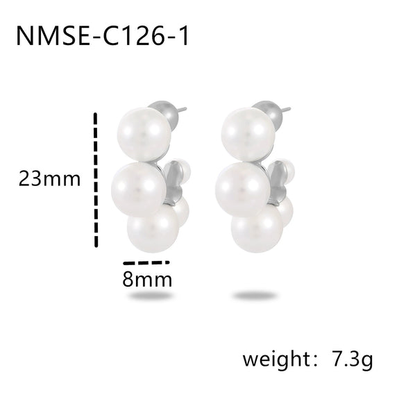 Light Luxury Geometric Stainless Steel Electroplated Earrings For Women
