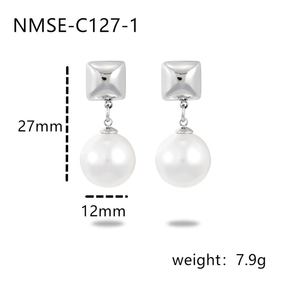 Light Luxury Geometric Stainless Steel Electroplated Earrings For Women
