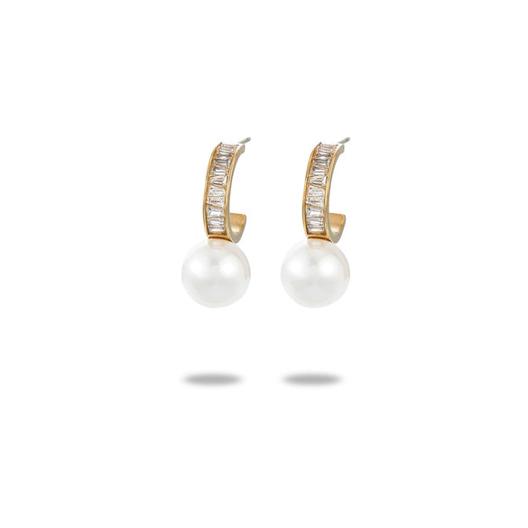 Light Luxury Geometric Stainless Steel Electroplated Earrings For Women