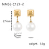 Light Luxury Geometric Stainless Steel Electroplated Earrings For Women