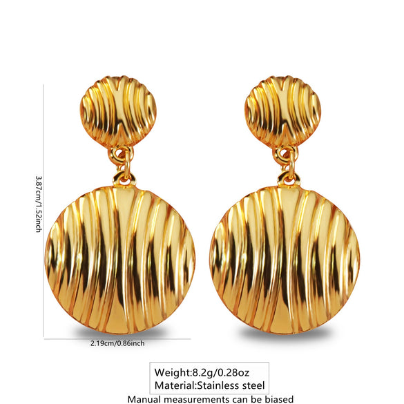 Light Luxury Geometric Stainless Steel Electroplated Earrings