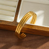 Light Luxury Geometric Stainless Steel Open Bracelet With 18K Gold Vacuum Plating For Women